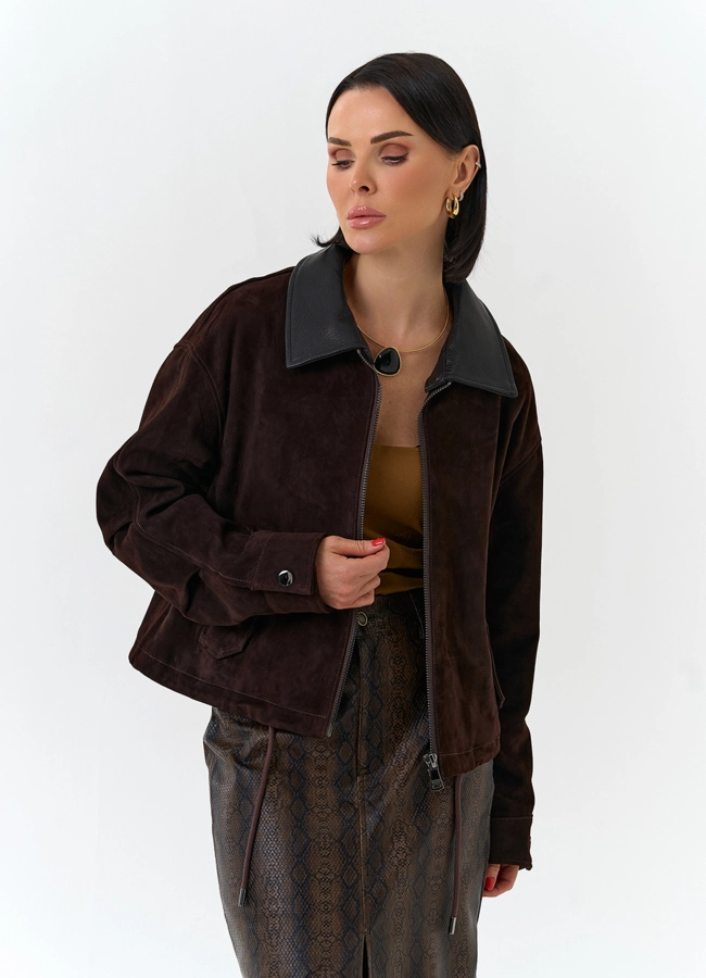 Женская куртка из натуральной замши модель № 32532 универмаг малина