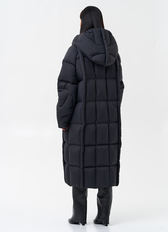 Женский пуховик с капюшоном  модель № 28972 в рассрочку