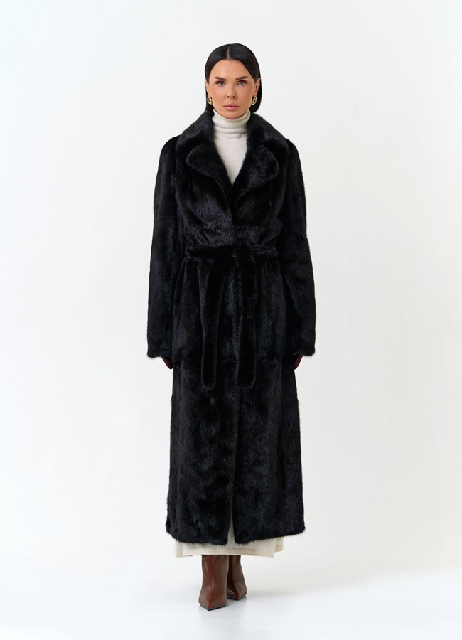 Удлиненная шуба из меха норки модель № 32580 универмаг малина фото