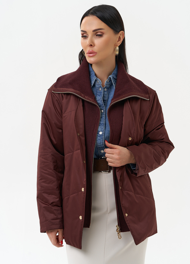 Женская утепленная куртка с поясом модель № 30052 универмаг малина