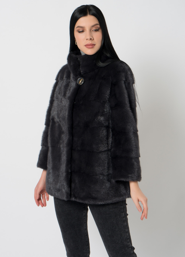 Куртка из норки в сером цвете модель № 25394 универмаг малина