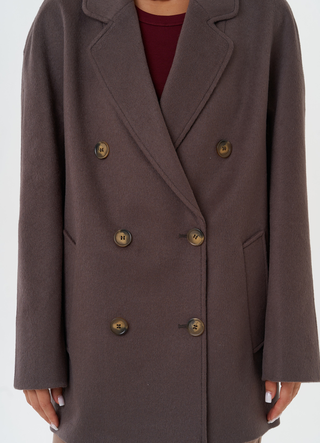 Укороченное двубортное пальто модель № 28310 универмаг малина