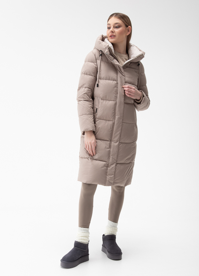 фото Женский пуховик с капюшоном  модель № 28410