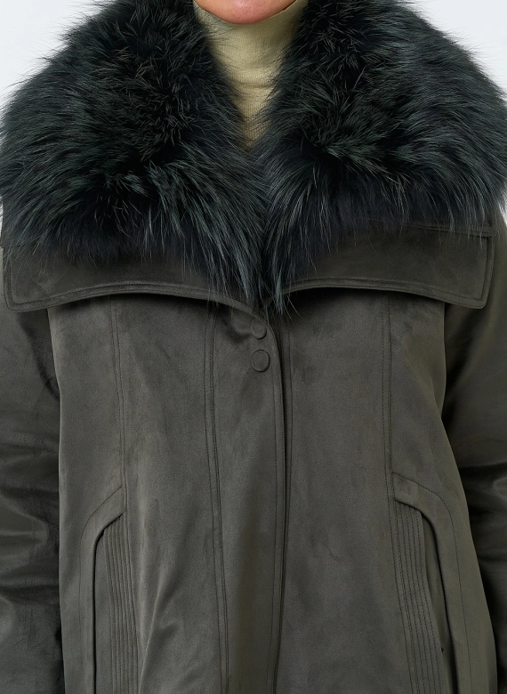 Женская куртка из эко замши фото