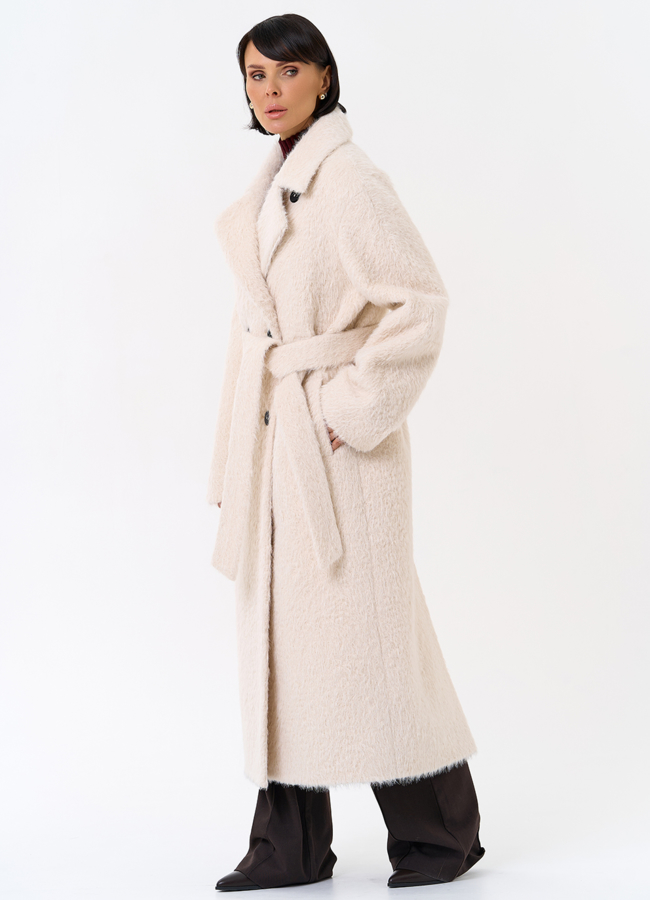 Утепленное женское пальто с английским воротником  модель № 31881 в рассрочку