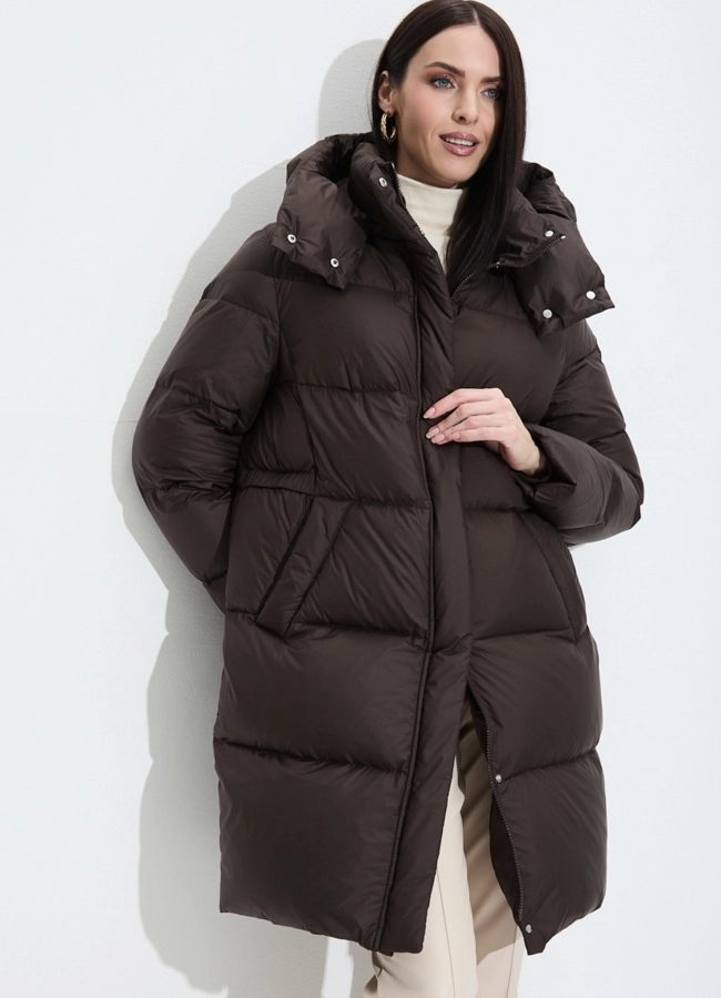 Женский пуховик с капюшоном модель № 33737 универмаг малина фото