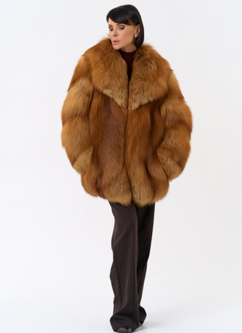 Шуба из рыжей лисы