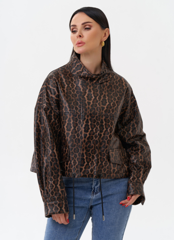Леопардовая кожаная куртка