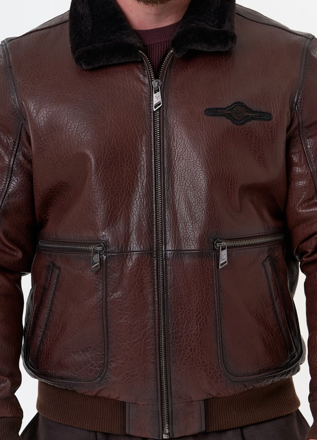 Мужская натуральная дубленка модель № 31794 универмаг малина