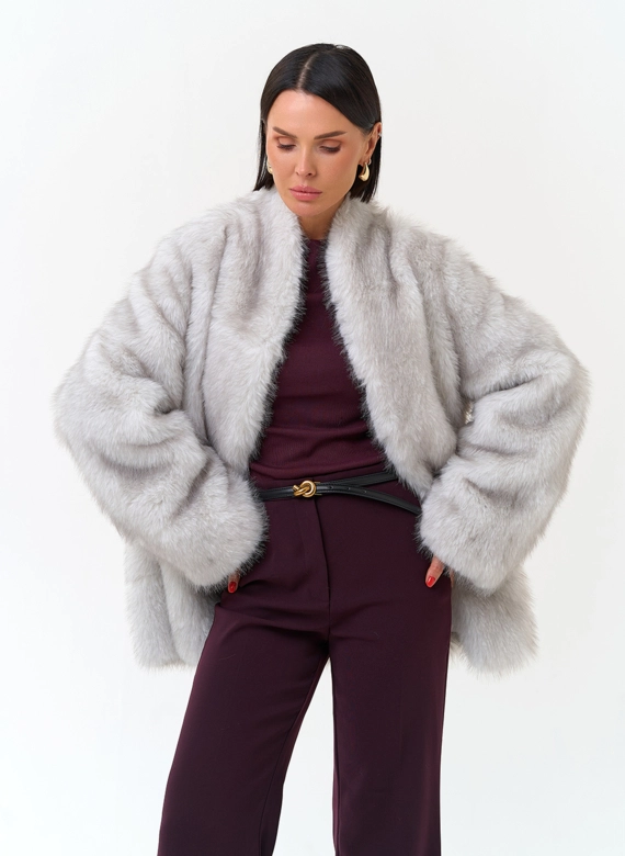 Женская шуба из эко меха фото