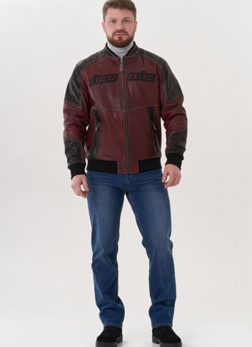 Мужская куртка мото из натуральной кожи