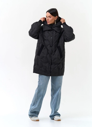 Удлиненная куртка с капюшоном