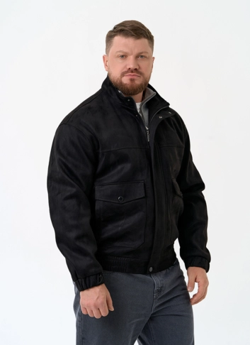 Мужская куртка бомбер из эко замши