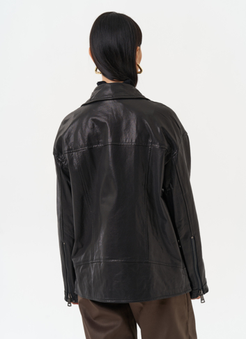 Женская косуха оверсайз черного цвета