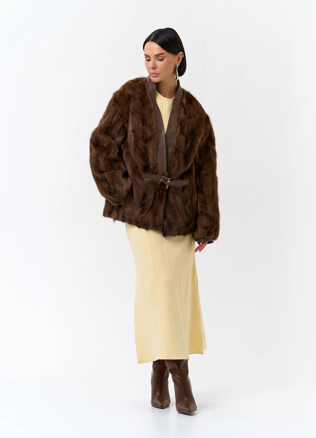 Жакет из меха частей норки модель № 33784 универмаг малина